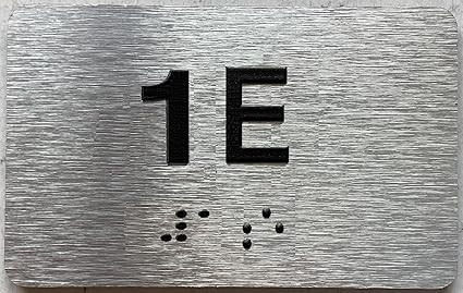 APT NUMBER 1E SIGN-UNIT NUMBER SIGN WITH RAISED LETTERS