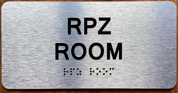 RPZ ROOM SIGN / REDUCED PRESSURE ZONE SIGN WITH RAISED LETTERS