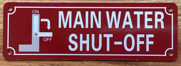 MAIN WATER SHUT-OFF WITH SYMBOL SIGN