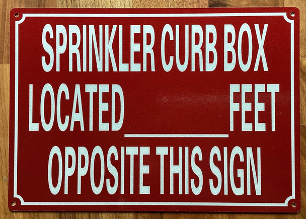 SPRINKLER CURB VALVE LOCATED SIGN