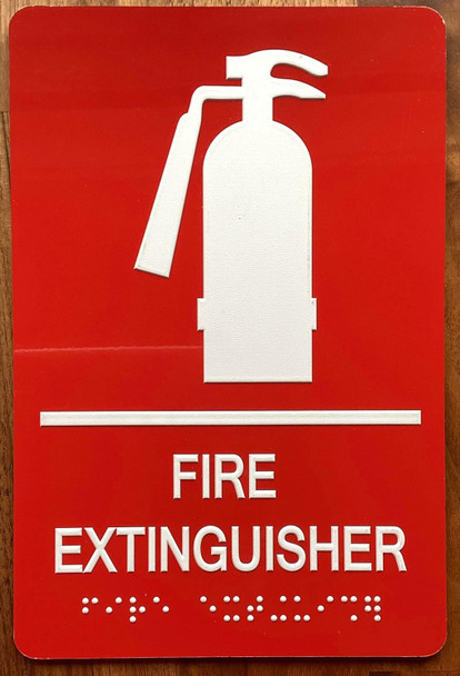 FIRE EXTINGUISHER SIGN WITH RAISED LETTERS
