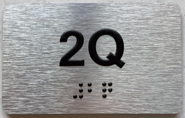 APT NUMBER 2Q SIGN-UNIT NUMBER SIGN WITH RAISED LETTERS