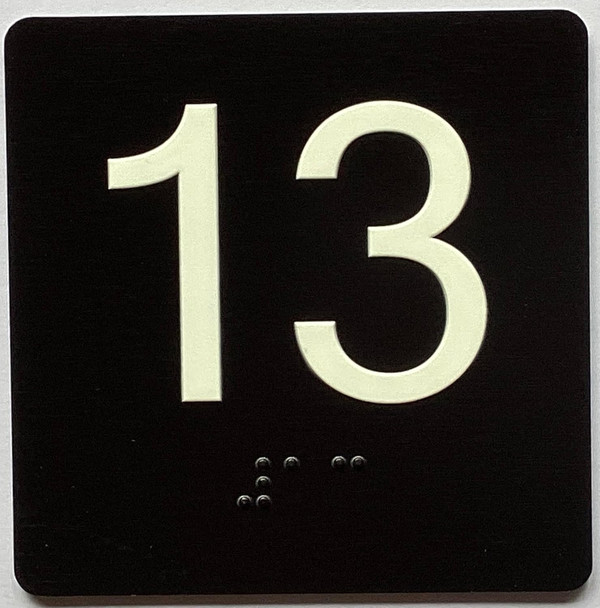 ELEVATOR FLOOR NUMBER THE LEXINGTON AVE LINE  (13TH FLOOR) SIGN