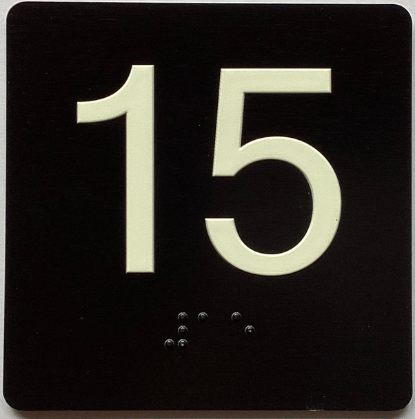 ELEVATOR FLOOR NUMBER THE LEXINGTON AVE LINE (15TH FLOOR) SIGN