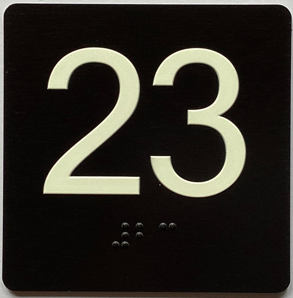 ELEVATOR FLOOR NUMBER THE LEXINGTON AVE LINE (23RD FLOOR) SIGN
