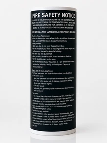 100 PCS Fire Safety Notice Sticker Roll –  DOOR FIRE SAFETY NOTICE -FIRE PROOF BUILDING  ( NON COMBUSTIBLE, Stickers SIZE 6X9,black)