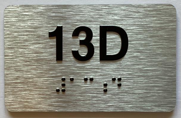 Apartment Number Unit 13D Sign
