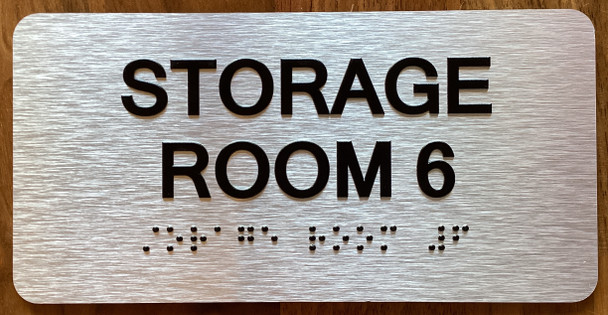 Storage Room 6 Sign with Raised Letters & Grade 2 Sign