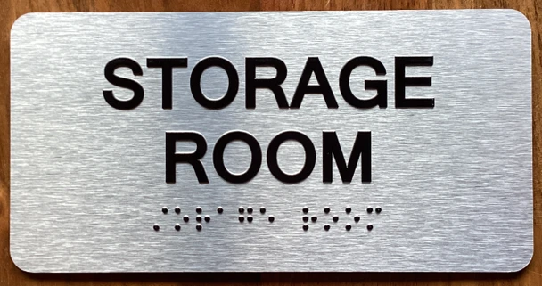 Storage Room With Sign with Raised Letters Sign