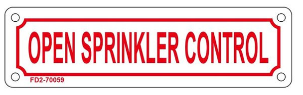 OPEN SPRINKLER CONTROL Sign