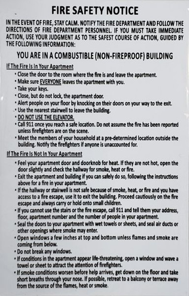 DOOR FIRE SAFETY NOTICE