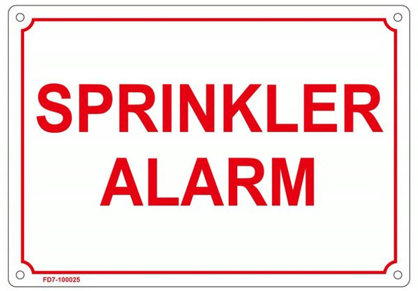 SPRINKLER ALARM Sign