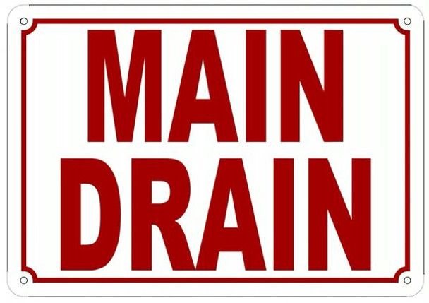 MAIN DRAIN sign