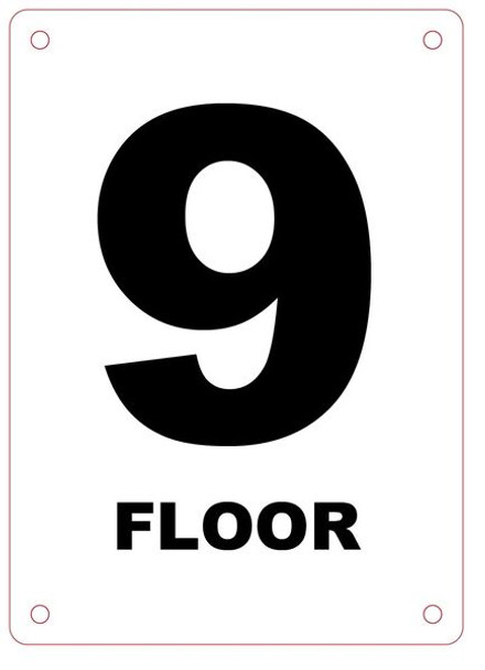 FLOOR NUMBER NINE (9) Sign