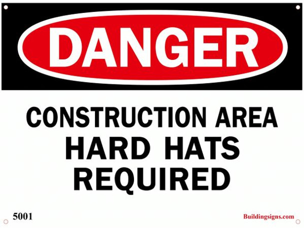 Danger Construction Area Hard Hats requi Sign