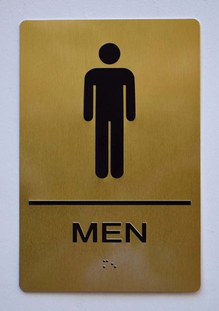 MEN RESTROOM Sign -Tactile Signs Tactile Signs  BRAILLE-  (ALUMINUM SIGNS) Ada sign