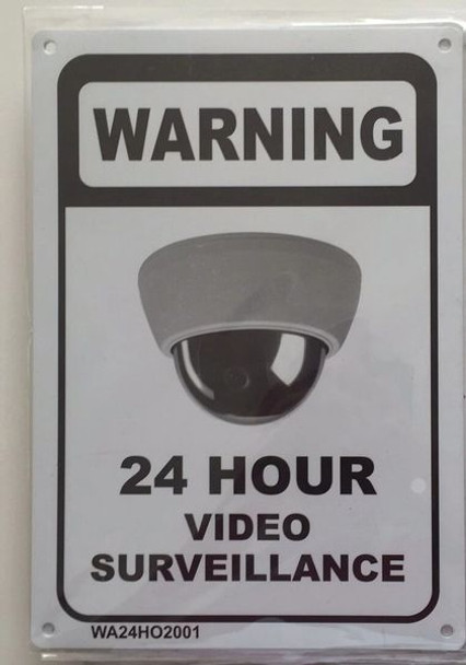 WARNING 24 HOUR VIDEO SURVEILLANCE Sign