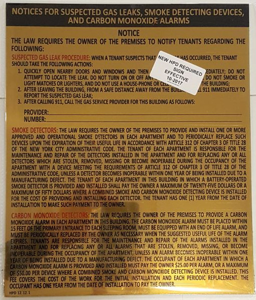 GOLD HPD COMBINED NOTICE SIGN