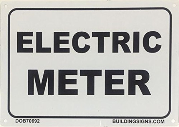 ELECTRIC METER SIGN (WHITE  ALUMINIUM )