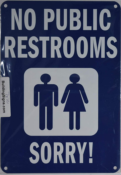 NO Public Restroom with Image Sign