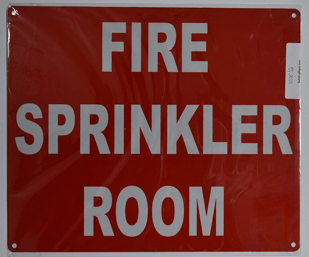 FIRE Sprinkler Room Sign (Red, Reflective, Aluminium 10x12)