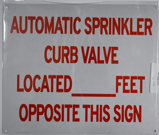 Automatic Sprinkler Curb Valve FEET Opposite This Sign