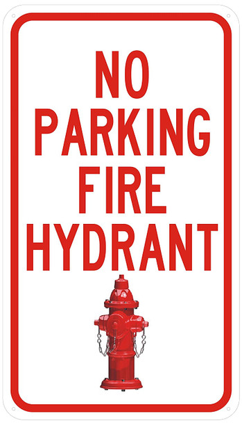 NO PARKING FIRE HYDRANT Sign