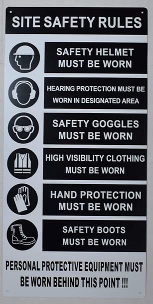 PPE Sign - Site Safety Rules Sign