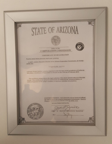 Certificate Frame state of Arizona