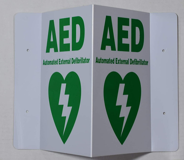 AED 3D Projection Sign/AED Hallway Sign -Les Deux cotes line