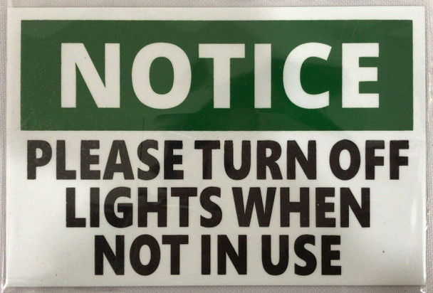 PLEASE TURN OFF THE LIGHTS SIGN (WHITE aluminium)