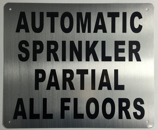 Automatic Sprinkler Partial All Floors Sign