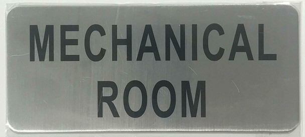 MECHANICAL ROOM SIGN (BRUSHED ALUMINUM)