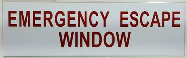 EMERGENCY ESCAPE WINDOW Sign