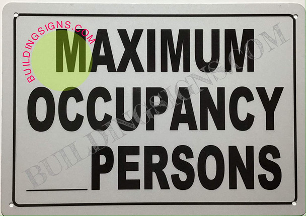 Maximum Occupancy Sign