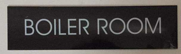 Boiler Room Sign (Black Aluminum,Two Sided Tape)