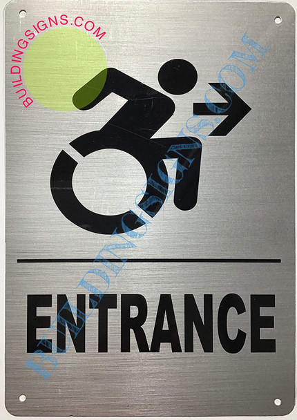 Entrance Right Arrow Sign (Aluminium-Rust Free,Silver,  )