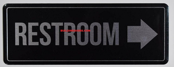 Restroom Right Arrow Sign