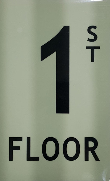 Floor number 1 Sign/ GLOW IN THE DARK "FLOOR NUMBER" Sign