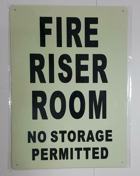 FIRE RISER ROOM SIGN GLOW IN THE DARK
