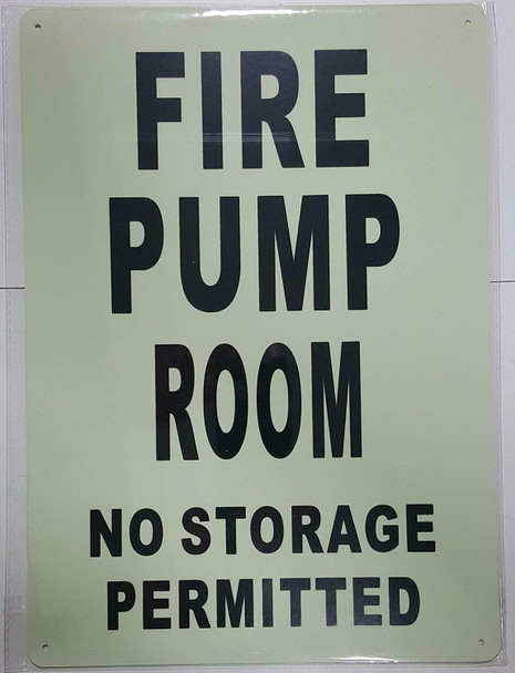 FIRE PUMP ROOM SIGN GLOW IN THE DARK