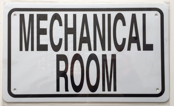 Mechanical Room Sign (White Aluminium Rust Free)