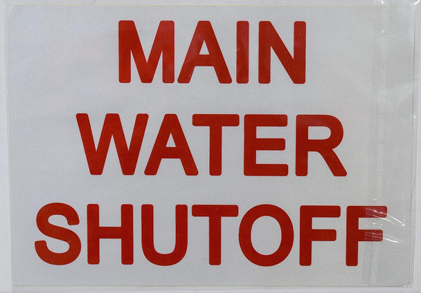 Main Water Shut-Off Sticker