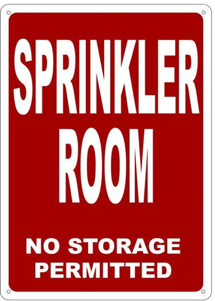 SPRINKLER ROOM NO STORAGE PERMITTED SIGN