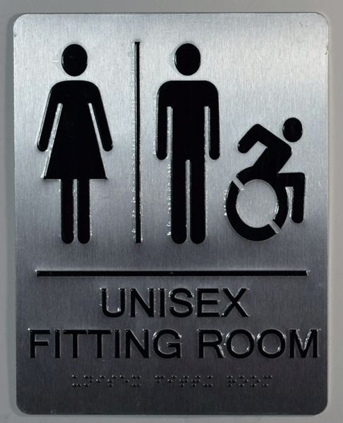 Unisex Fitting Room Sign with Tactile Text and Braille Sign -Tactile Signs The Sensation line Ada sign