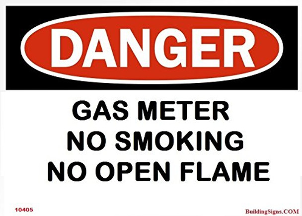 DANGER Gas Meter No smoking no open flame