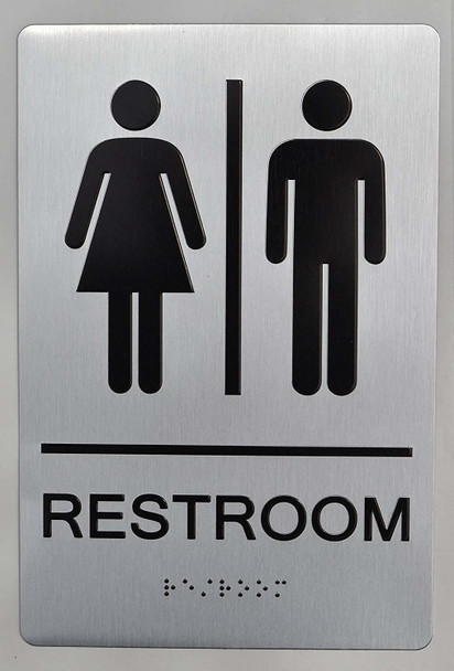 UNISEX RESTROOM - ADA compliant sign.  -Tactile Signs The sensation line Ada sign