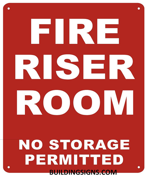 FIRE Riser Room Sign (White,Reflective !! Aluminium  -Rust Free)