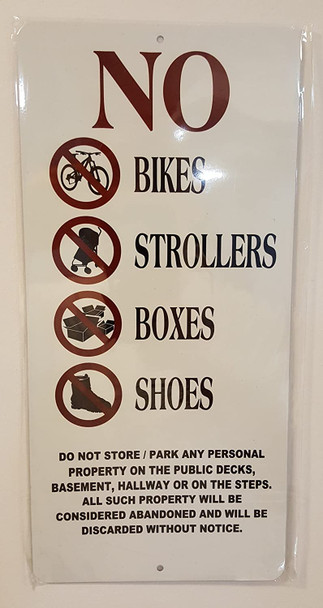 No Storage in hallway Sign