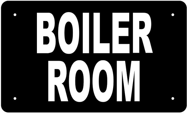 BOILER ROOM SIGN (BLACK Aluminium rust free)